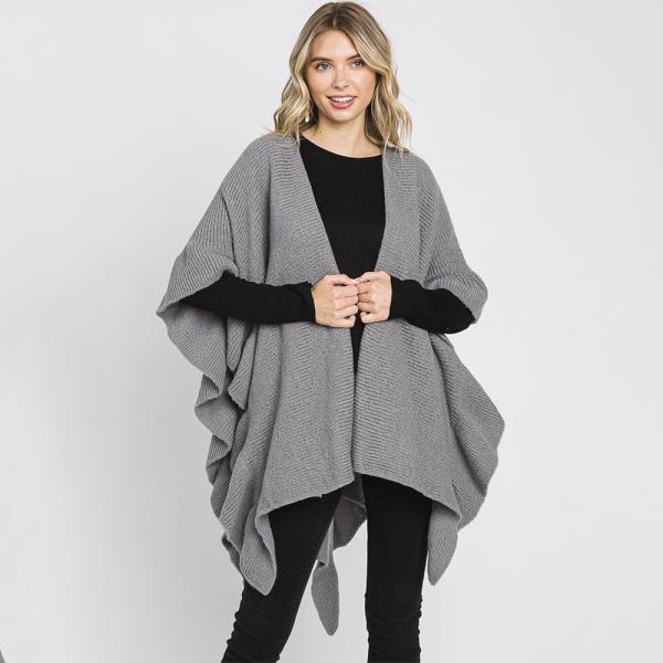Edge Wavy Knit Cape