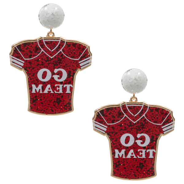 Football Uniform Shaped Acrylic Post Earring