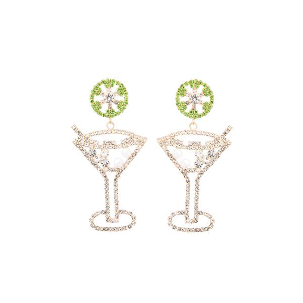 Rhinestone Martini Earring