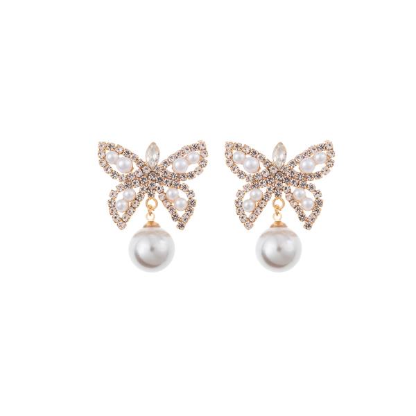 Butterfly Pearl Earring