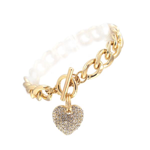 Puffy Heart Toggle Bracelet