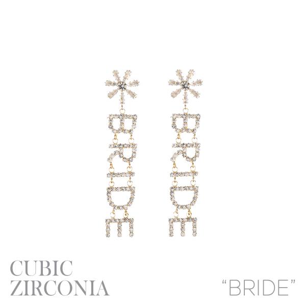 Rhinestone Flower Bride Earring