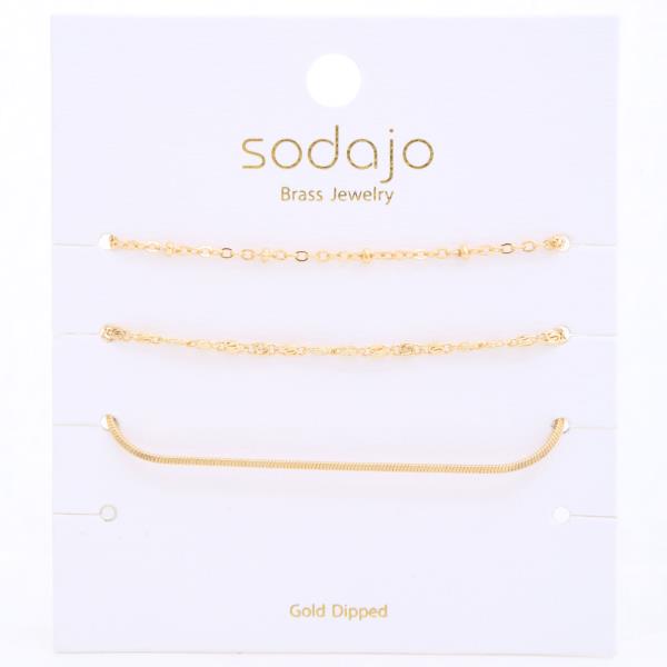 SODAJO Gold Dipped Brass Metal Chain Bracelet