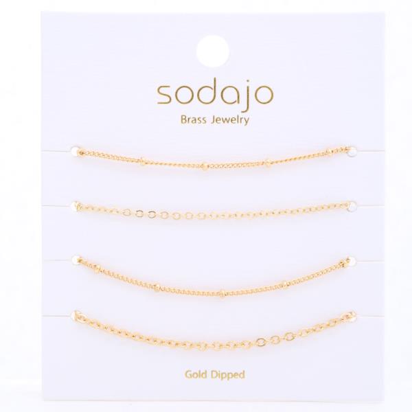 SODAJO Gold Dipped Brass Metal Chain Bracelet