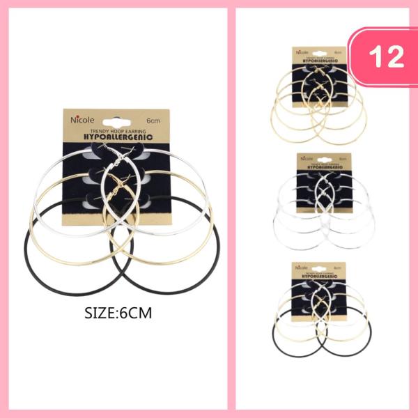 3PAIR Hoop Earring (12 Units)