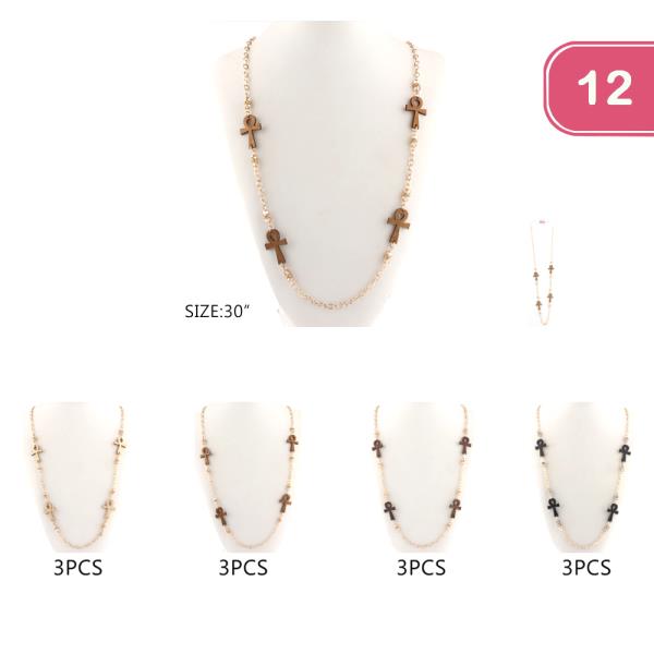 Bead Cross Necklace (12 Units)