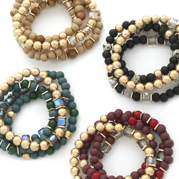 Cube Beaded Bracelet Set