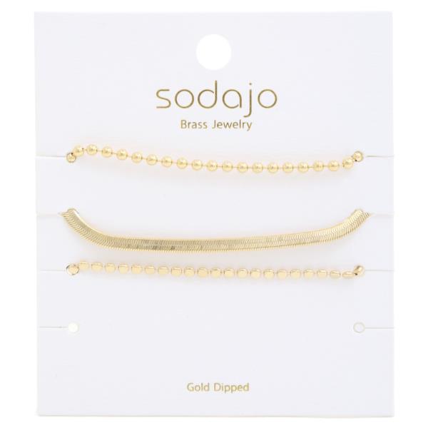 SODAJO Ball Link Gold Dipped Bracelet Set