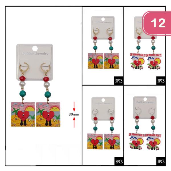 Un Verano Sin Ti Heart Dangle Earring (12 Units)