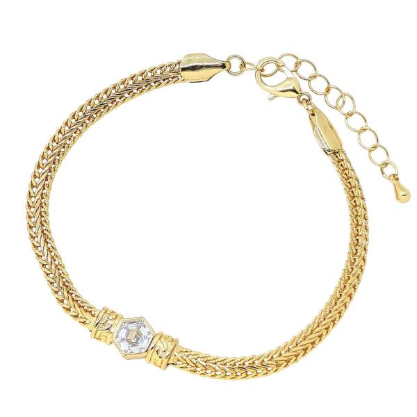 Crystal Wheat Link Metal Bracelet