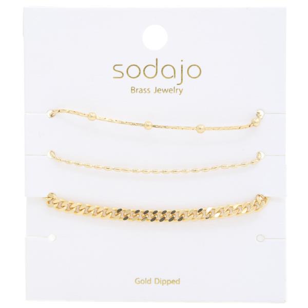 SODAJO CURB LINK GOLD DIPPED BRACELET SET