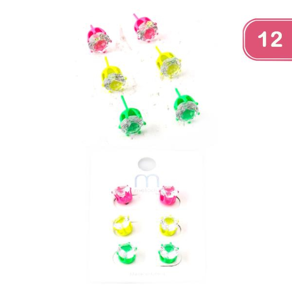 Neon Crystal Set Studs (12 Units)