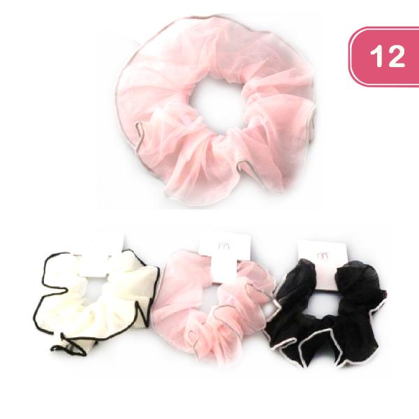 Hemmed Sheer Scrunchie (12 Units)