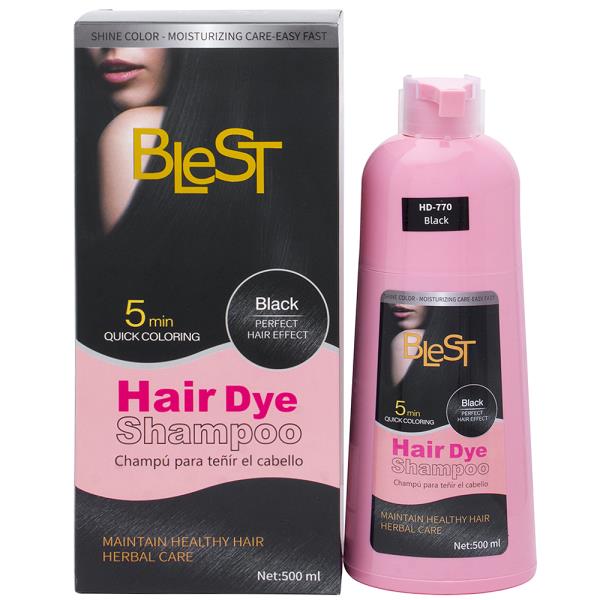BLEST 5 MIN QUICK COLORING HAIR DYE SHAMPOO BLACK