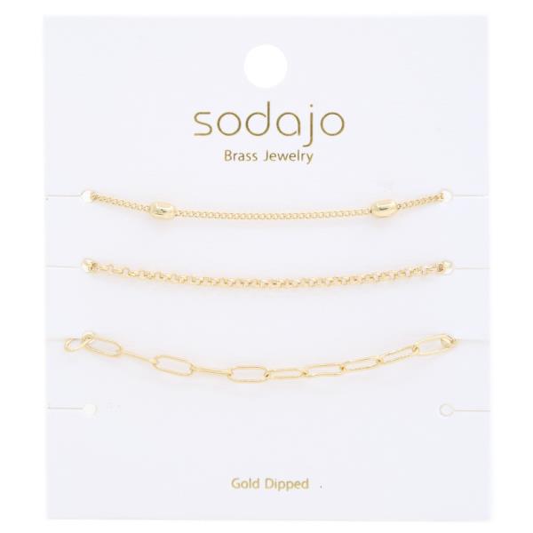 SODAJO GOLD DIPPED ASSORTED BRACELET SET