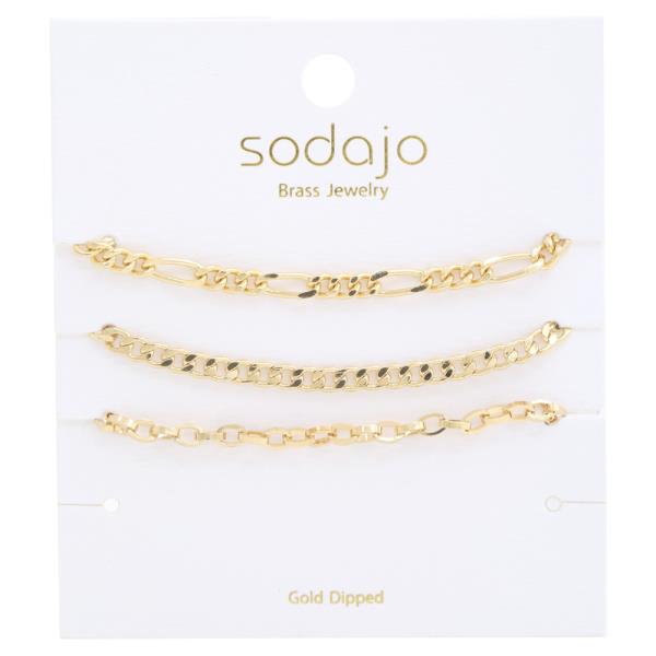 SODAJO FOGARO LINK GOLD DIPPED ASSORTED BRACELET SET