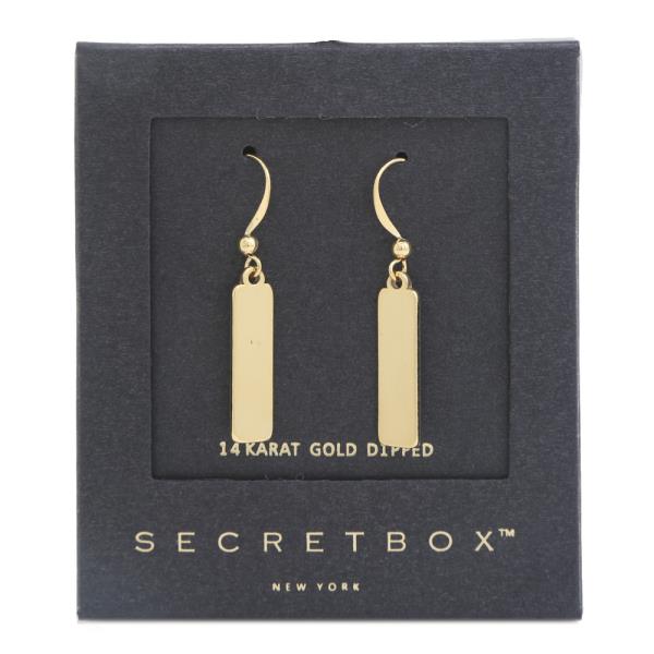 Rectangle Plate 14K Gold Dipped Earring