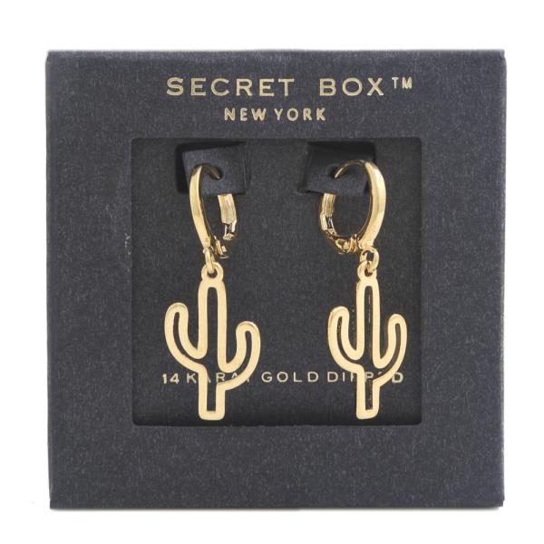 Cactus 14K Gold Dipped Earring
