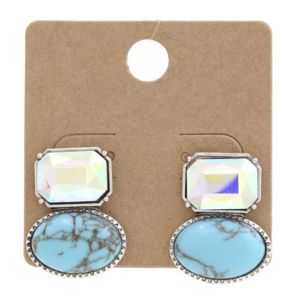 TQ And Gem Stone Earring