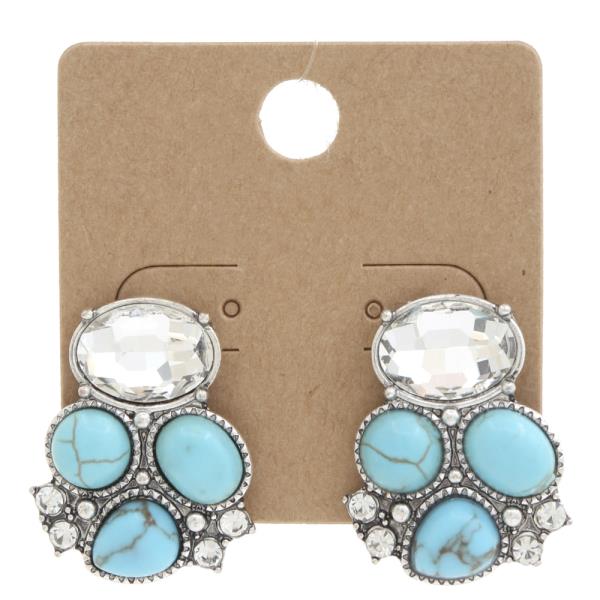 TQ and Gem Stone Earring