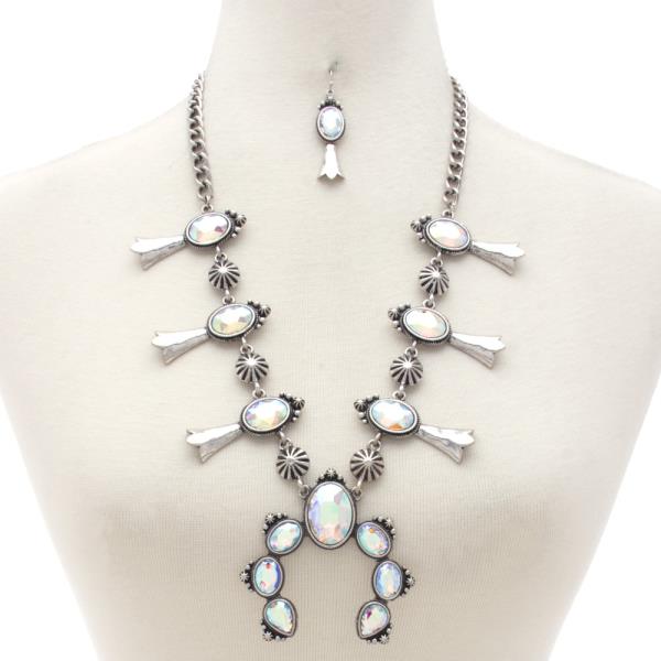 Horse Shoe Crystal Pendant Necklace