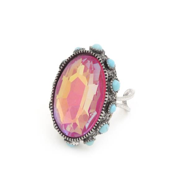 Western Style TQ and Gem Stone Ring