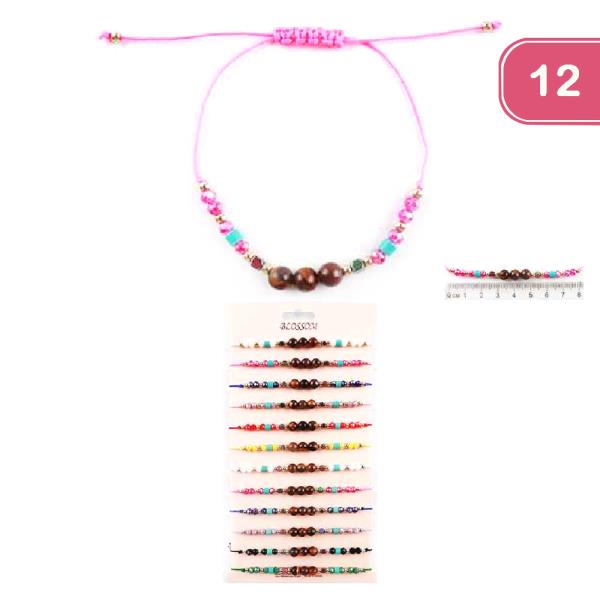 Adjustable Beaded Bracelet (12 Units)