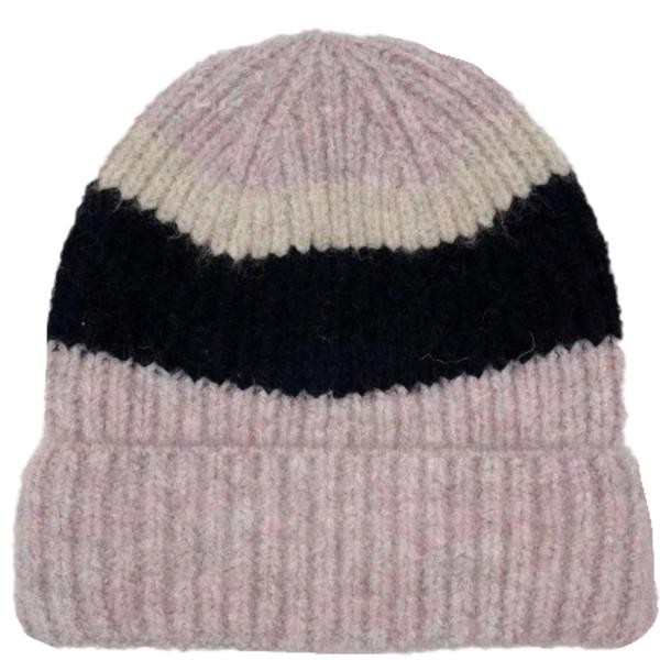COLOR BLOCKED STRIPE BEANIE