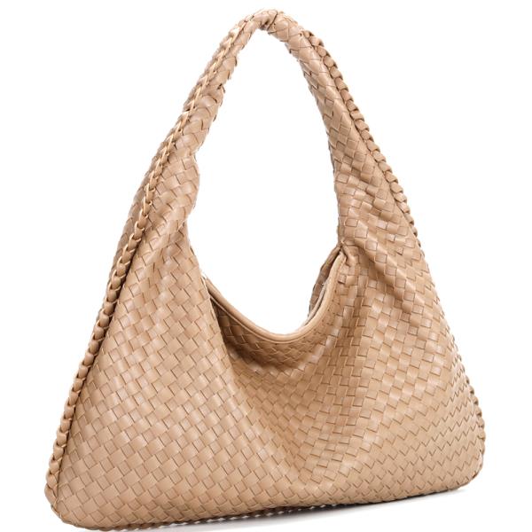 TEXTURED SHOULDER HOBO BAG
