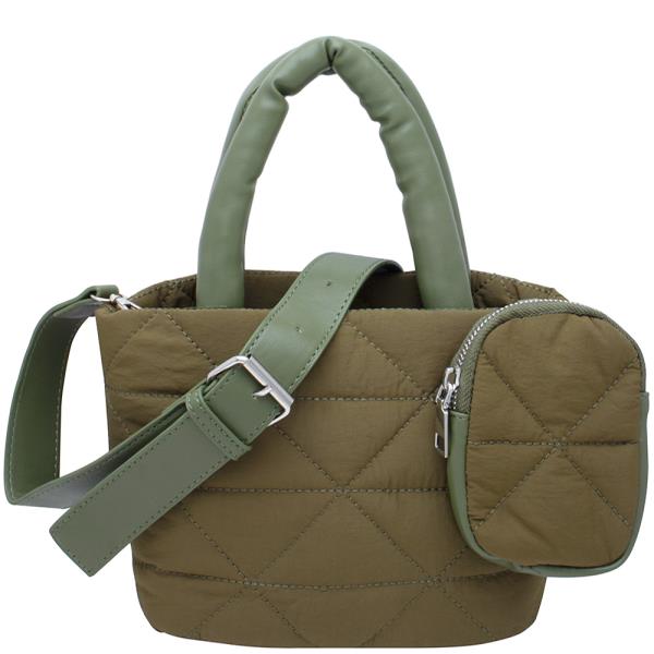 2IN1 Cushion Design Handle Bag with Pouch Set