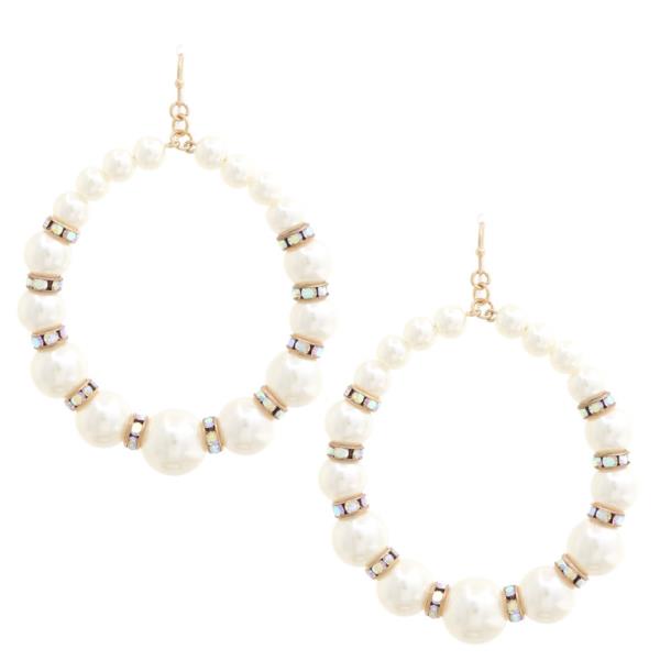 Pearl Bead Round Dangle Earring