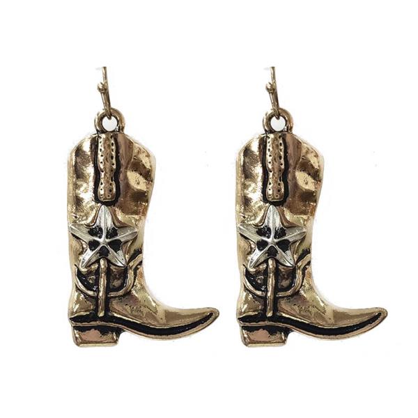 Star Cowboy Boot Dangle Earring