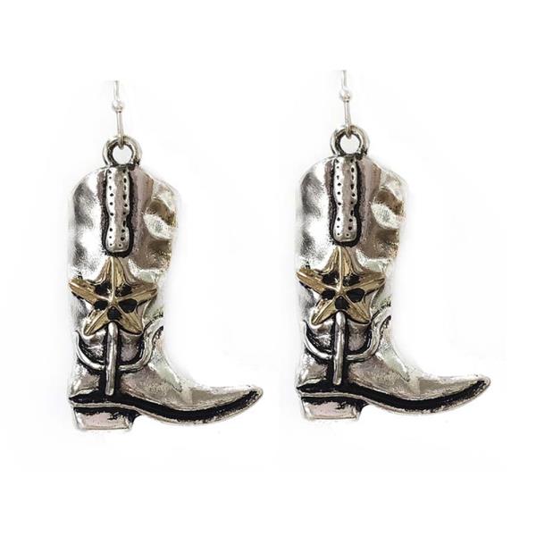 STAR COWBOY BOOT DANGLE EARRING