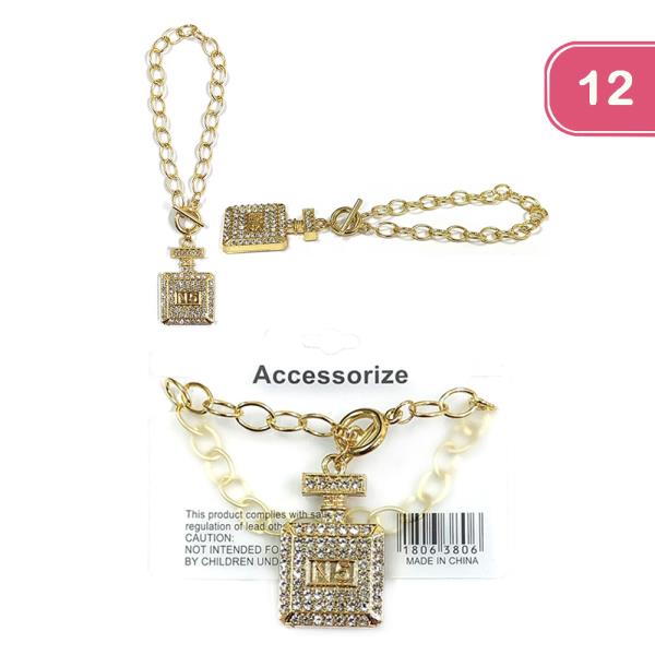 Rhinestone Perfume Charm 12 Units