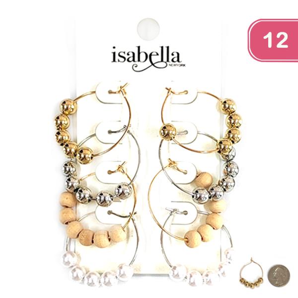 Bead Hoop Earring (12 Units)
