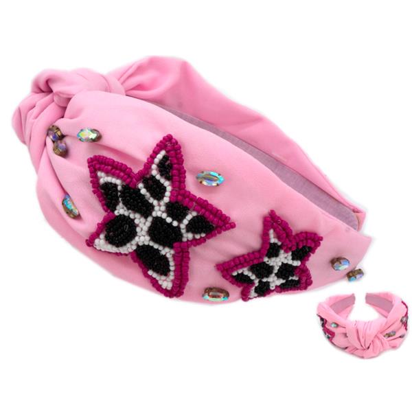 Cow Print Stars Headband