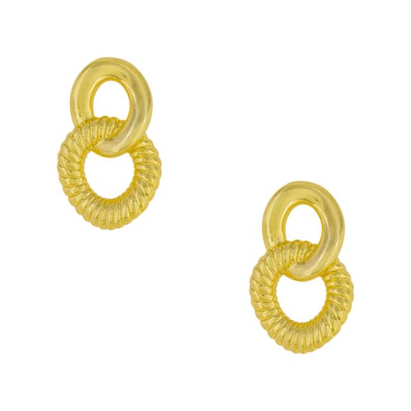 Circle Link Vintage Gold Plated Earring