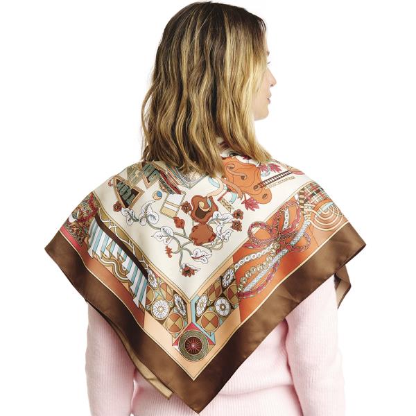 Multi Printed Silky 36 Inch Twill Scarf