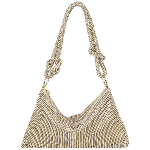 Rhinestone Shoulder Zipper Bag
