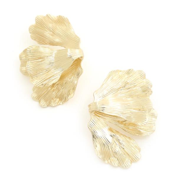 Ruffle Flower Metal Earring