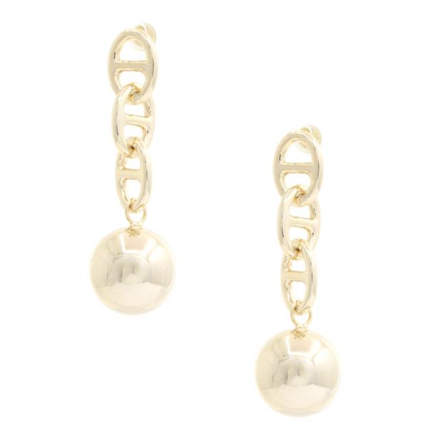 SODAJO Oval Ball Bead Gold Dipped Earring