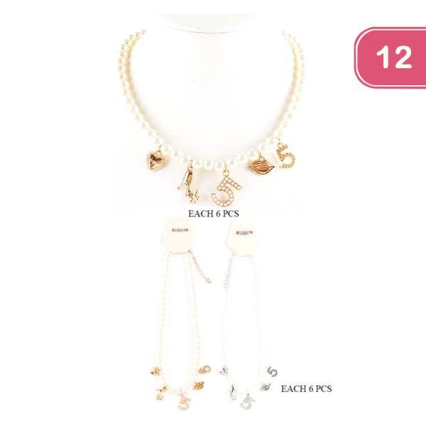 Pearl Charm Necklace (12 Units)