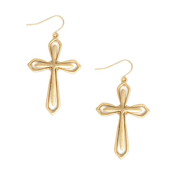 Double Layer Cross Earring