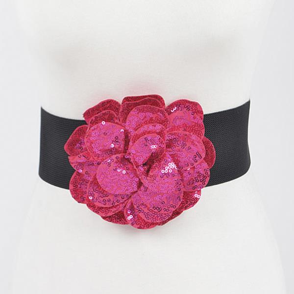 SEQUINS FLOWER ELASTIC BELT