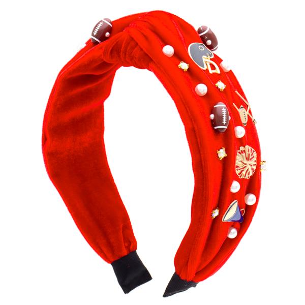 Soft Sports Pearl Crystal Stud Hair Headband