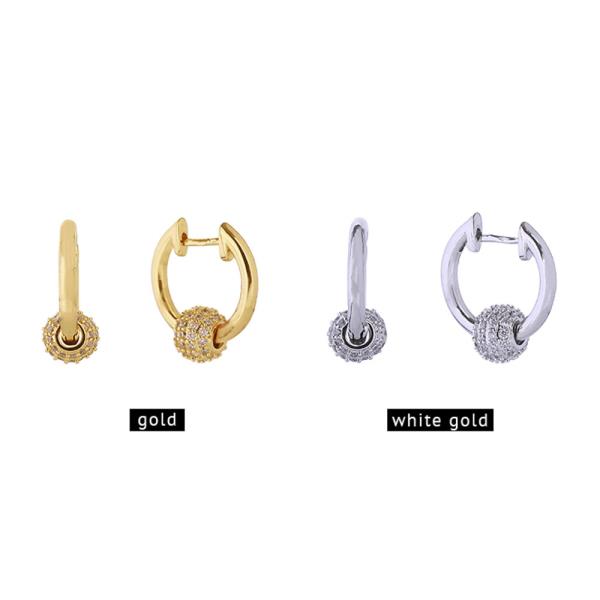 14K Gold White Gold Dipped Hoop Huggie Earrings