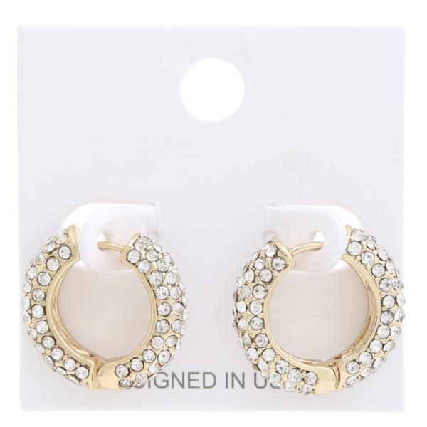 ROUND CRYSTAL HOOP EARRING