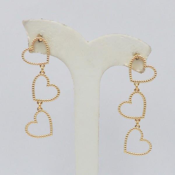 Triple Heart Drop Earring