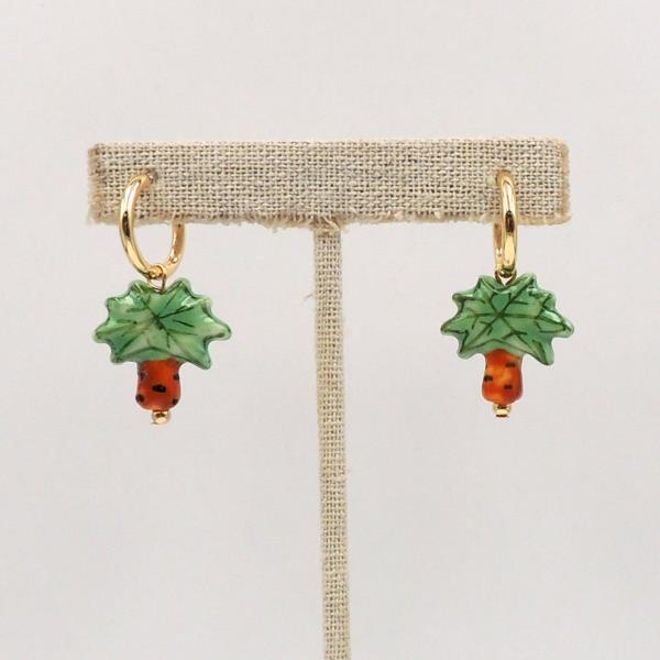 Carrot Palm Tree Huggie Earring