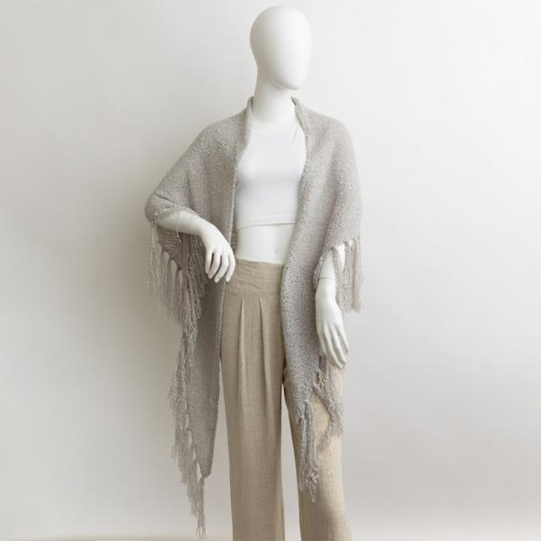 Lightweight Knit Wrap W Tassels